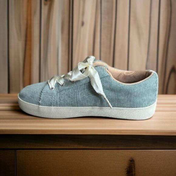 ournee Womens Kinsley Tru Comfort Size 7 Green Corduroy Lace Up Sneakers. - Picture 4 of 9